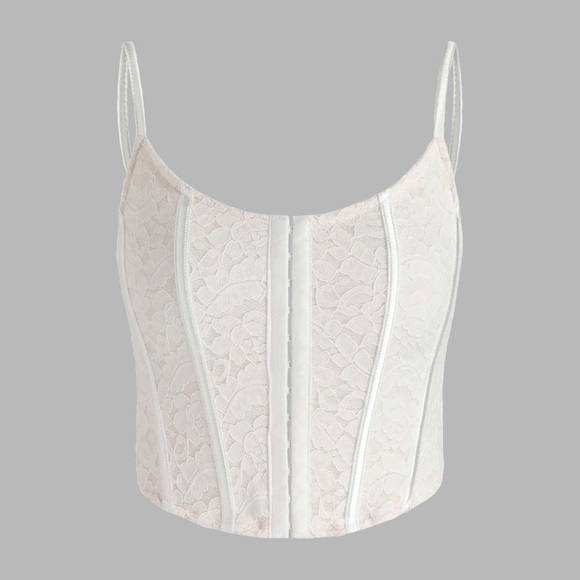 CIDER Tops - CIDER | White Floral Corset | Size Small